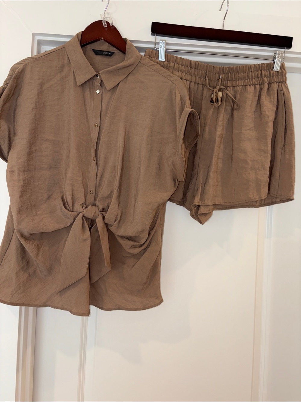 Zara Matching Shirt Shorts Set Size Large